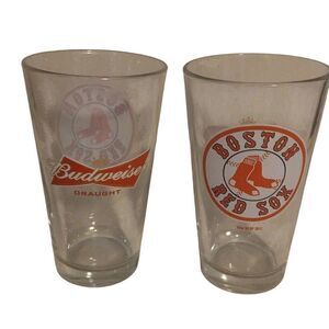 Red Sox Budweiser Pint Glasses, Thick and Perfect